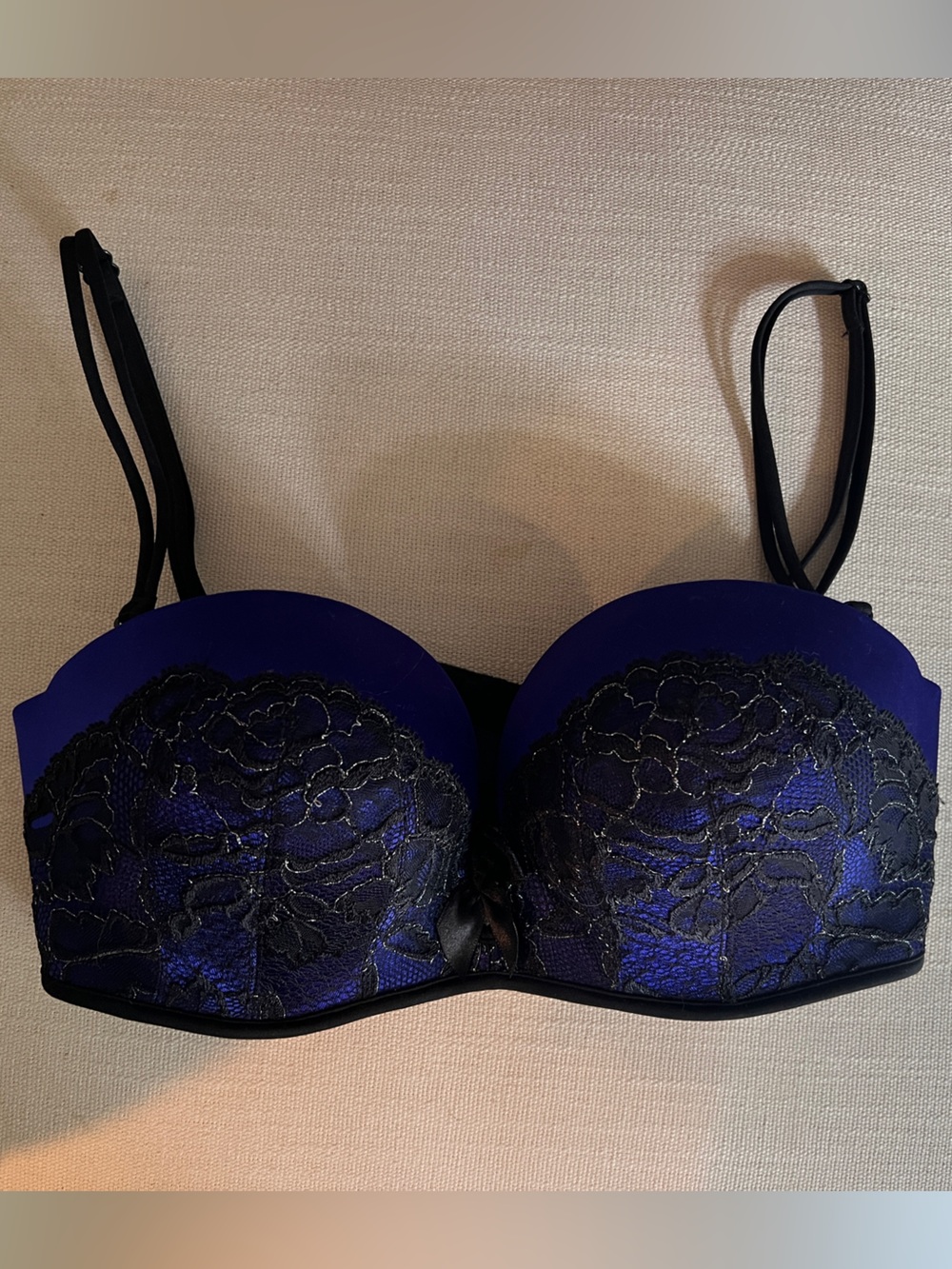 Victoria's Secret Very Sexy Strapless Convertible Push-Up Bra Deep Blue Black